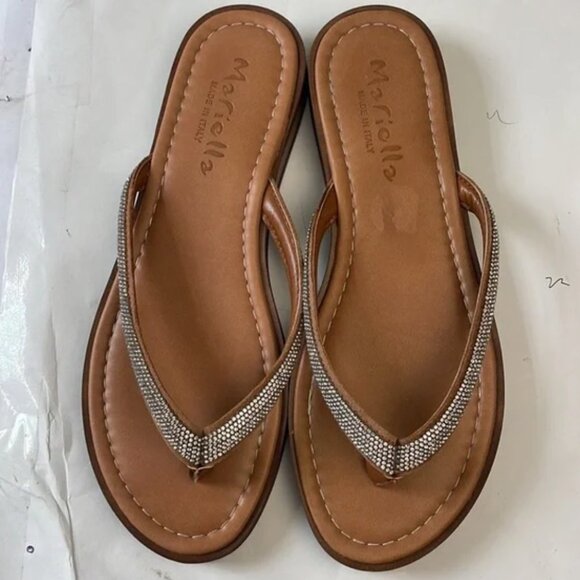 Mariella Italy Rhinestone Thong Sandals - Picture 2 of 6